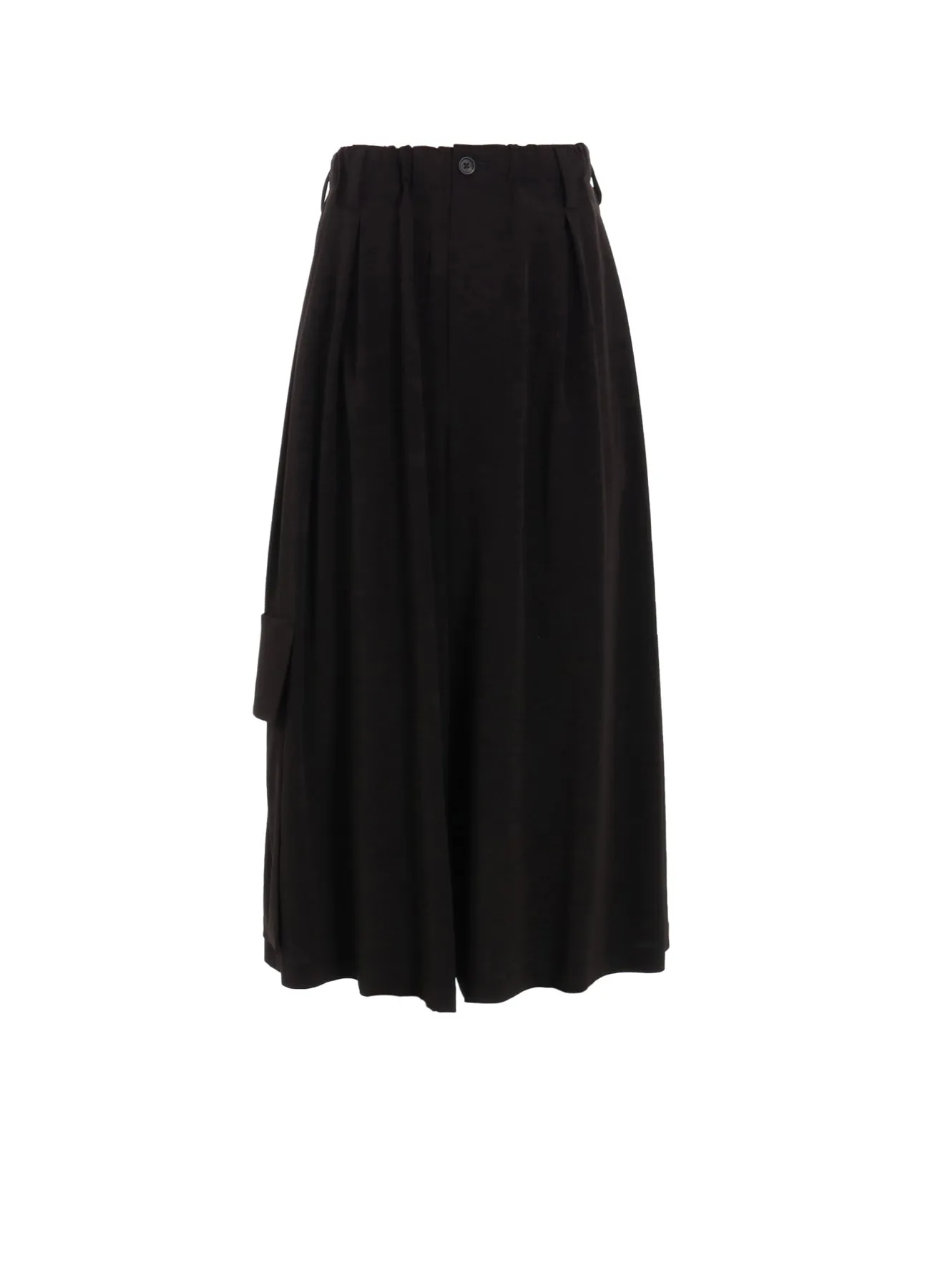 CREPE de CHINE CROPPED WIDE PANTS WITH GUSSETED FLAP POCKET sold by Yohji Yamamoto