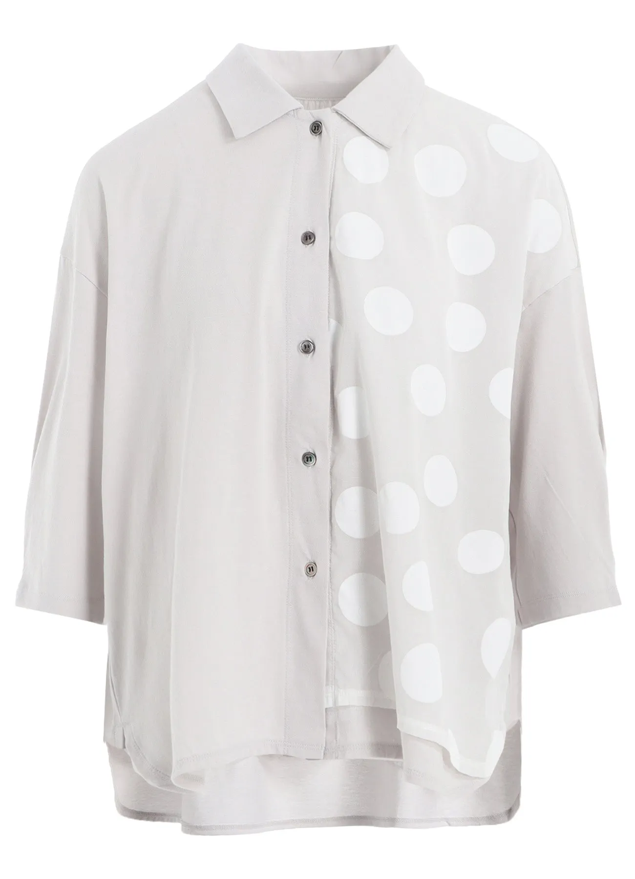 JERSEY + VOILE DOT PRINT SHIRT CARDIGAN sold by Yohji Yamamoto product image thumbnail 2