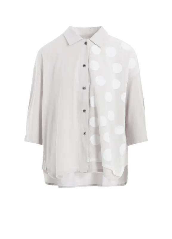 JERSEY + VOILE DOT PRINT SHIRT CARDIGAN made by Yohji Yamamoto