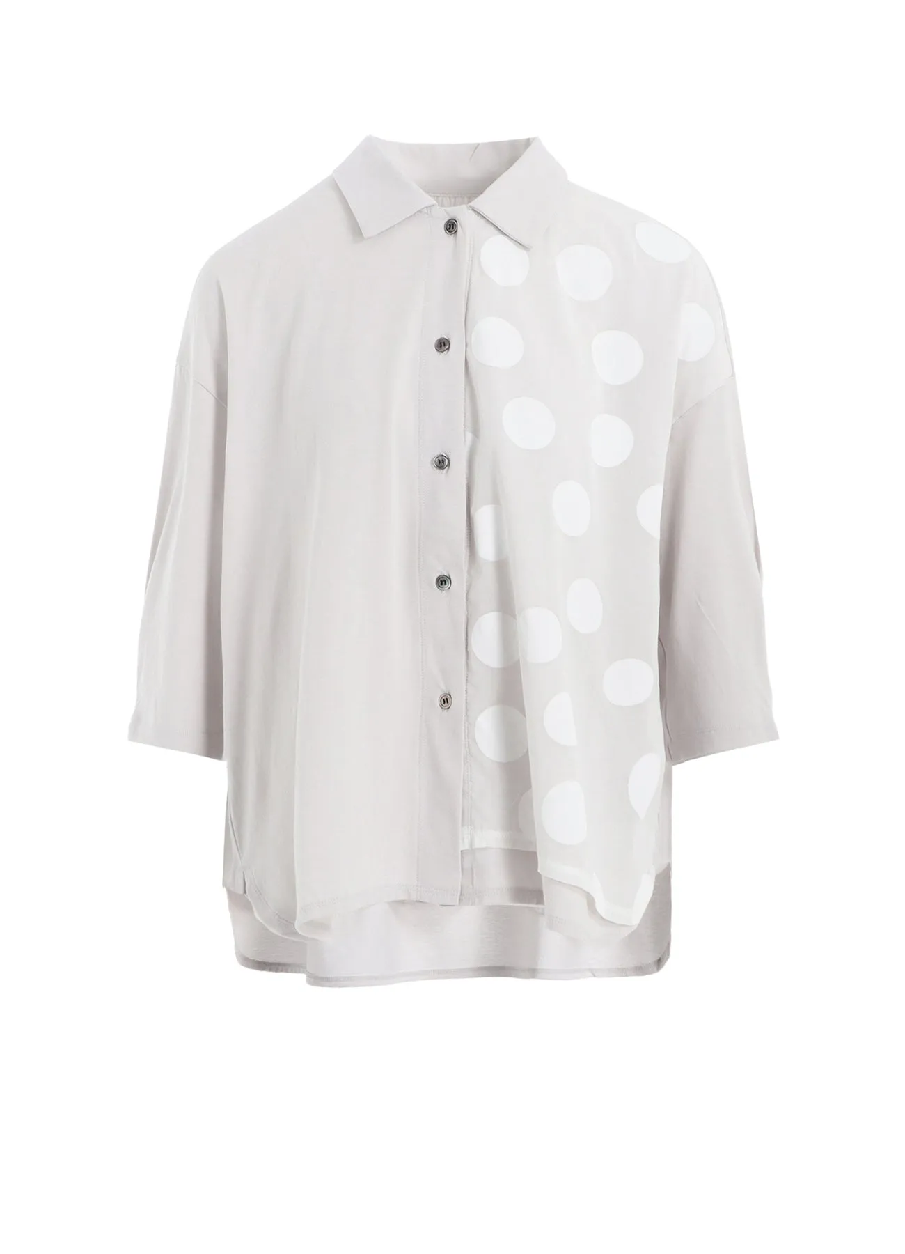 JERSEY + VOILE DOT PRINT SHIRT CARDIGAN sold by Yohji Yamamoto