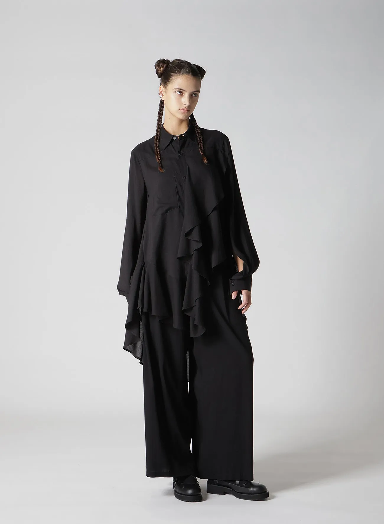 SOFT LAWN FRILL BLOUSE sold by Yohji Yamamoto product image thumbnail 4
