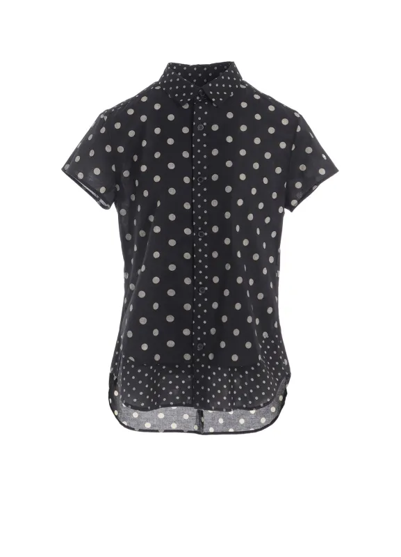 60/- COTTON LAWN DOT PRINT HALF SLEEVE BLOUSE sold by Yohji Yamamoto