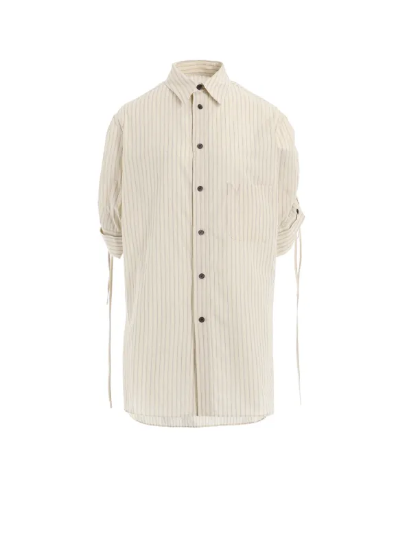 DOBBY STRIPE SHIRRING SLEEVE SHIRT sold by Yohji Yamamoto