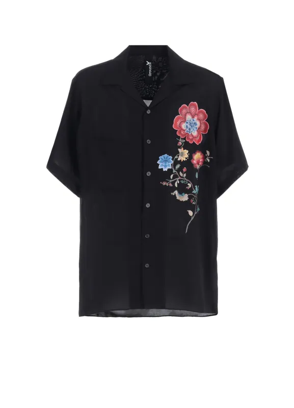 CELLULOSE LAWN CHINESE FLOWER  ALOHA SHIRT sold by Yohji Yamamoto