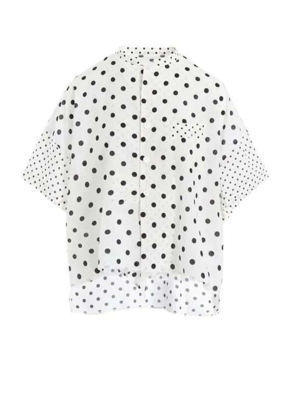 60/- COTTON LAWN DOT PRINT BOX BLOUSE sold by Yohji Yamamoto