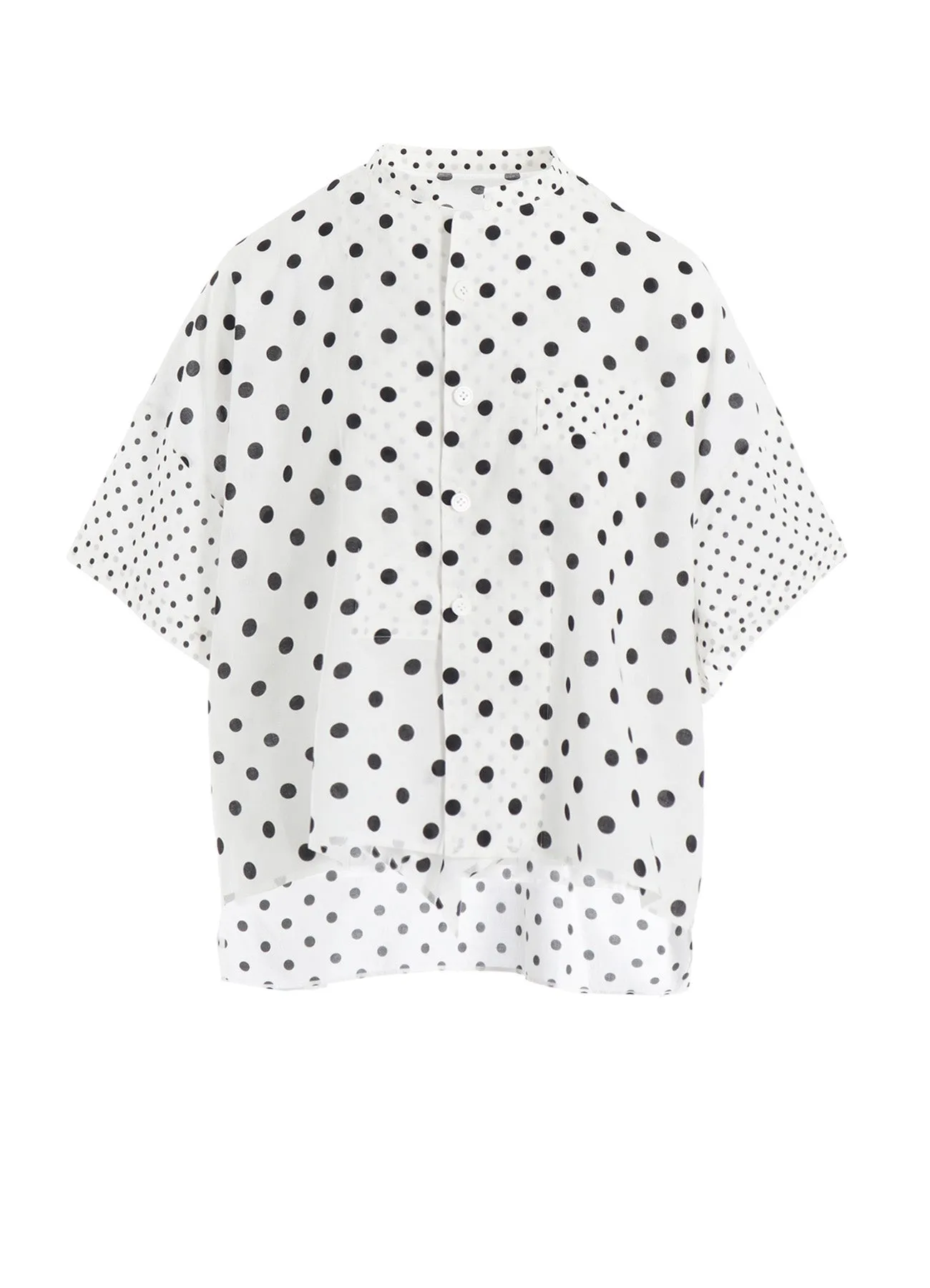 60/- COTTON LAWN DOT PRINT BOX BLOUSE sold by Yohji Yamamoto