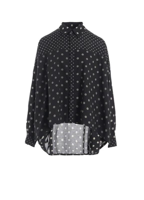 60/- COTTON LAWN DOT PRINT LONG SLEEVE BLOUSE sold by Yohji Yamamoto
