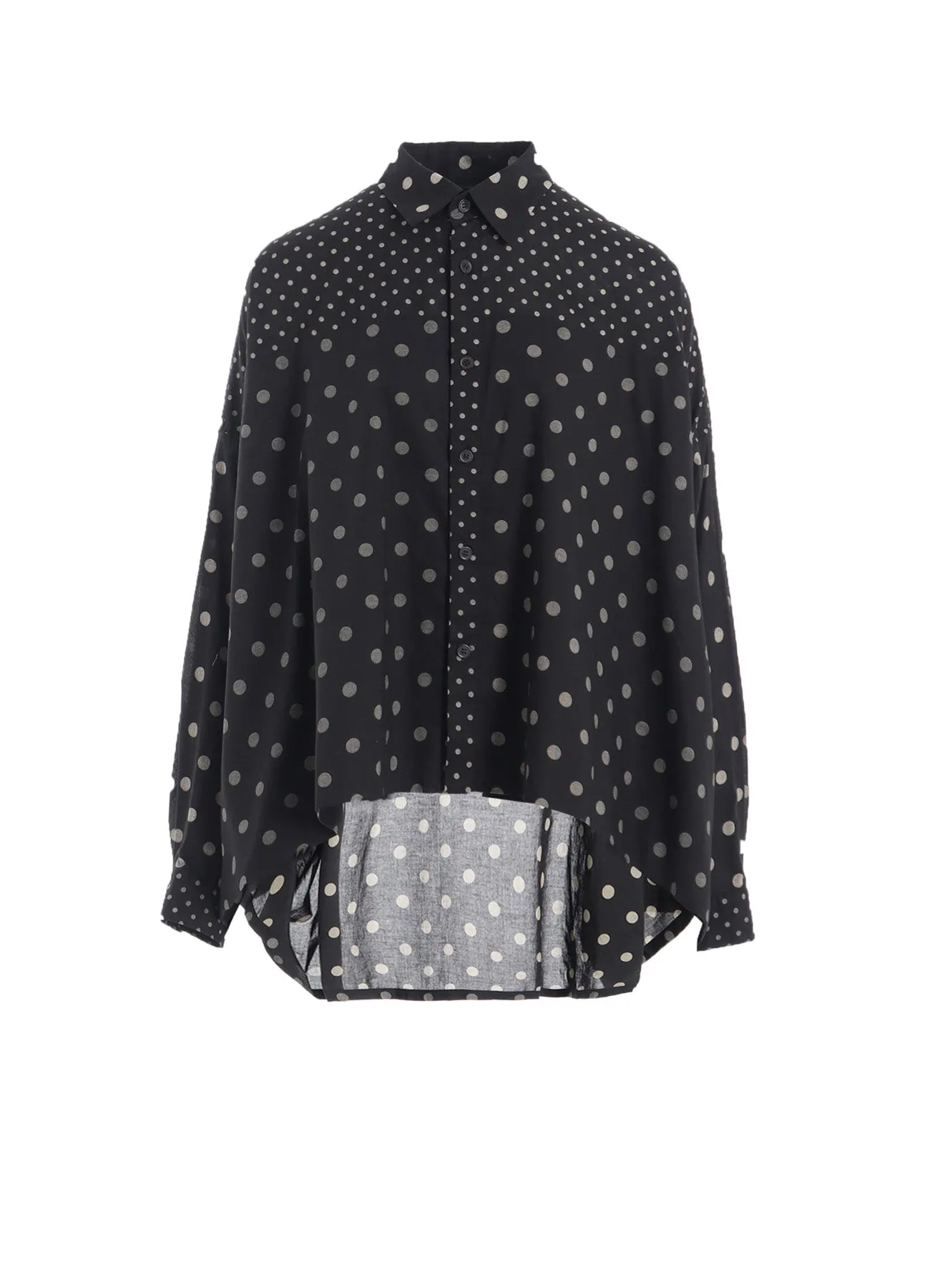 60/- COTTON LAWN DOT PRINT LONG SLEEVE BLOUSE sold by Yohji Yamamoto