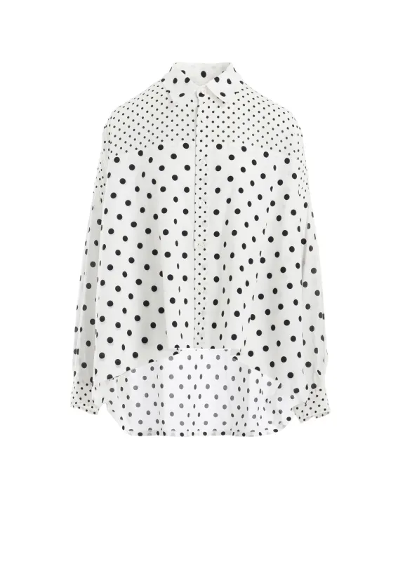 60/- COTTON LAWN DOT PRINT LONG SLEEVE BLOUSE sold by Yohji Yamamoto