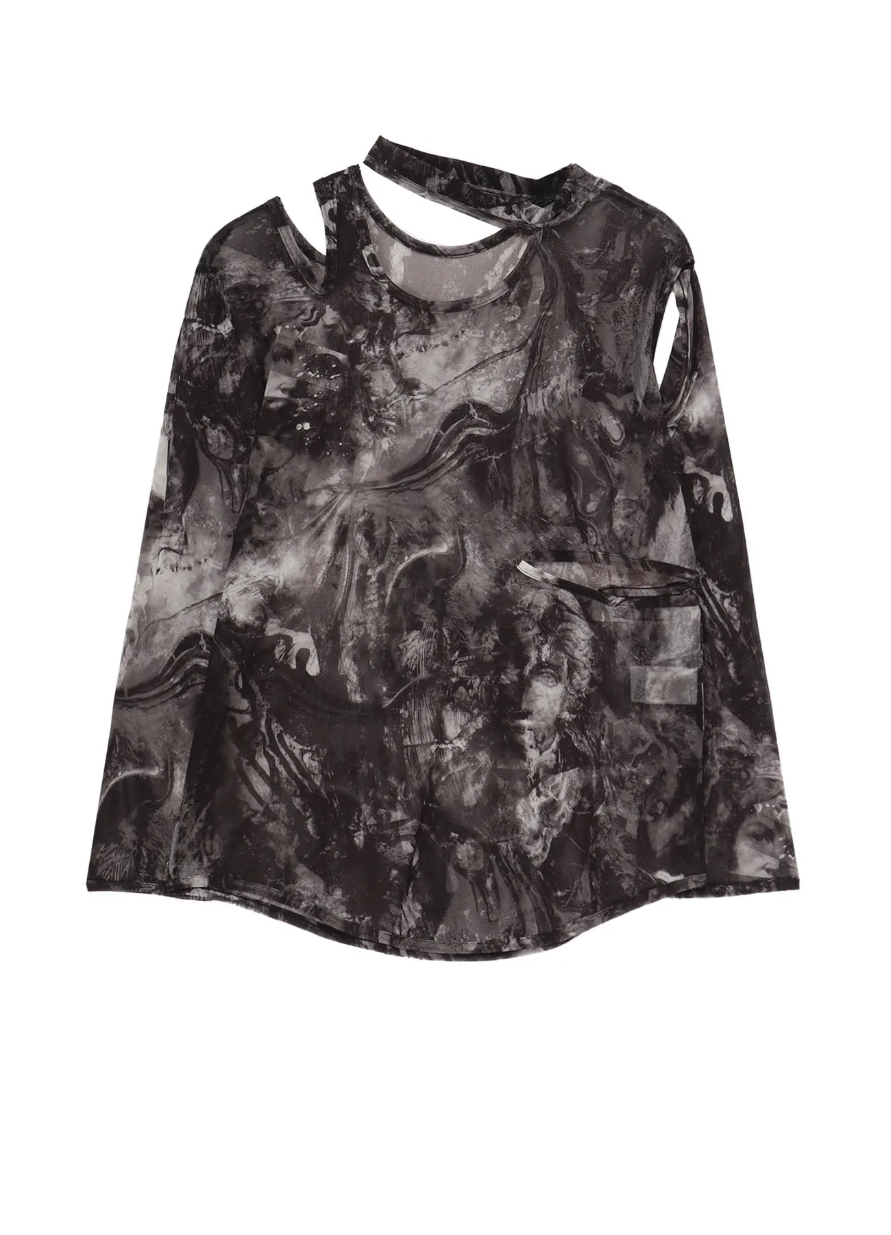 TULLE SLIT COLLAGE LONG T-SHIRT sold by Yohji Yamamoto