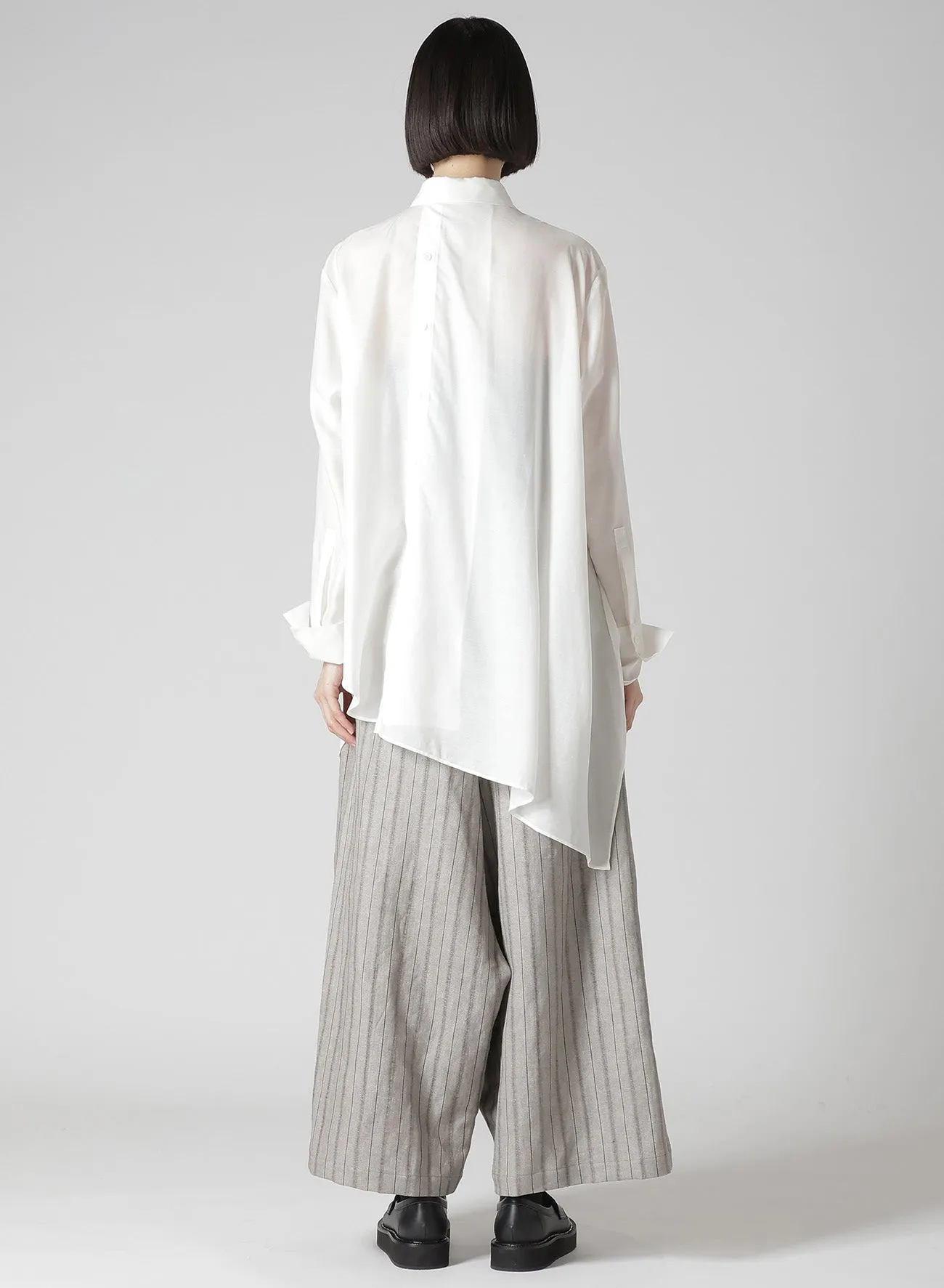 Cu/Mo KERSEY UNBALANCE DRAPED BLOUSE sold by Yohji Yamamoto product image thumbnail 5