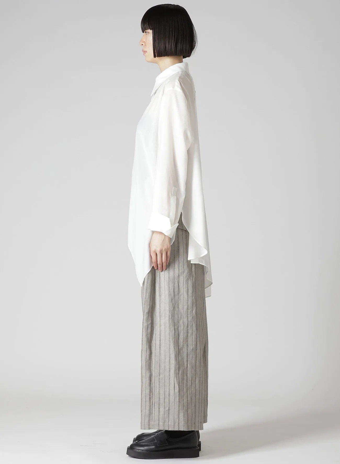 Cu/Mo KERSEY UNBALANCE DRAPED BLOUSE sold by Yohji Yamamoto product image thumbnail 4