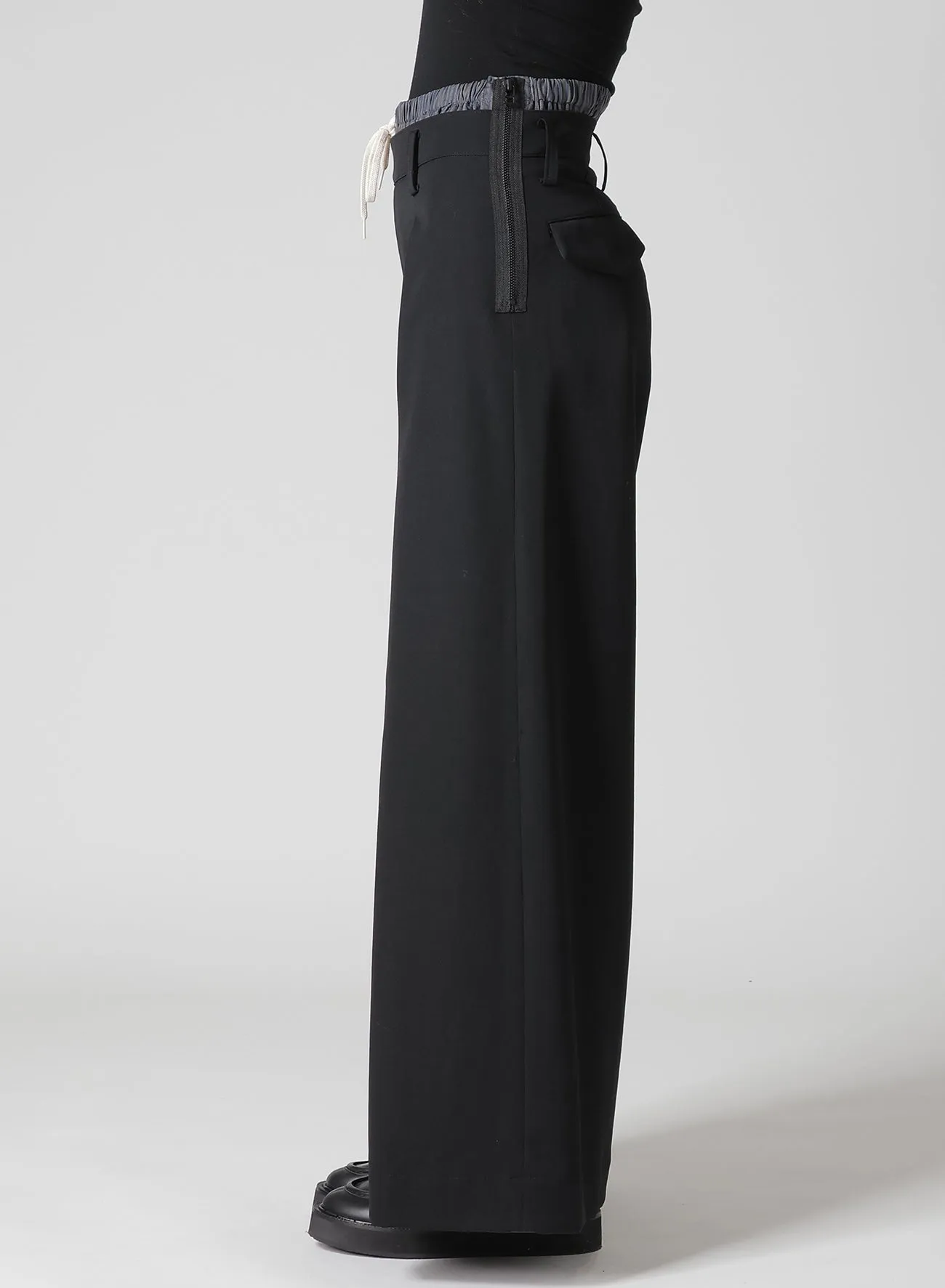 GABARDINE LAYERED-LIKE WIDE PANTS sold by Yohji Yamamoto product image thumbnail 4