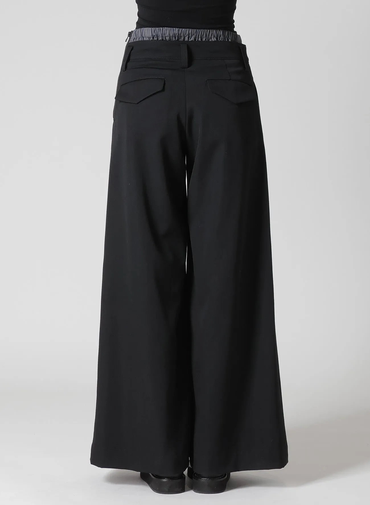 GABARDINE LAYERED-LIKE WIDE PANTS sold by Yohji Yamamoto product image thumbnail 5