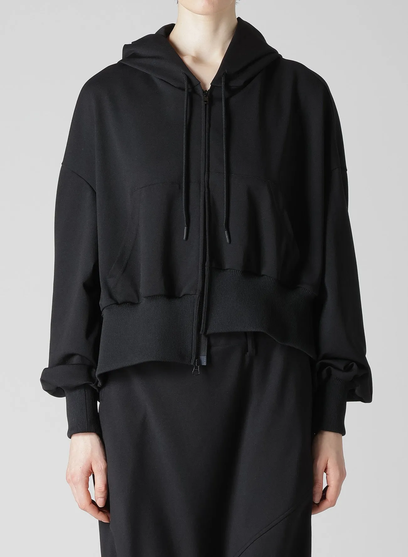 Pe JERSEY TWILL UNBALANCED HOODIE A sold by Yohji Yamamoto product image thumbnail 2