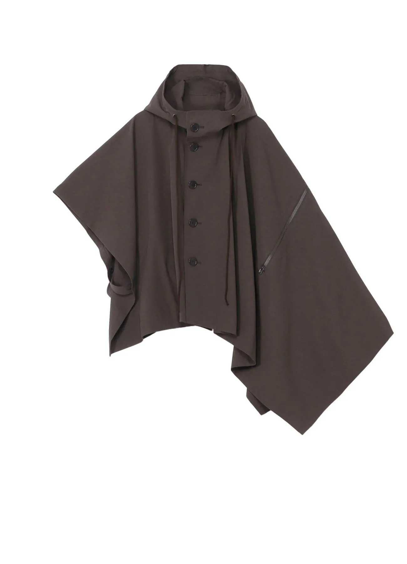 HIGH-TWISTED GABARDINE HODDED CAPE COAT sold by Yohji Yamamoto