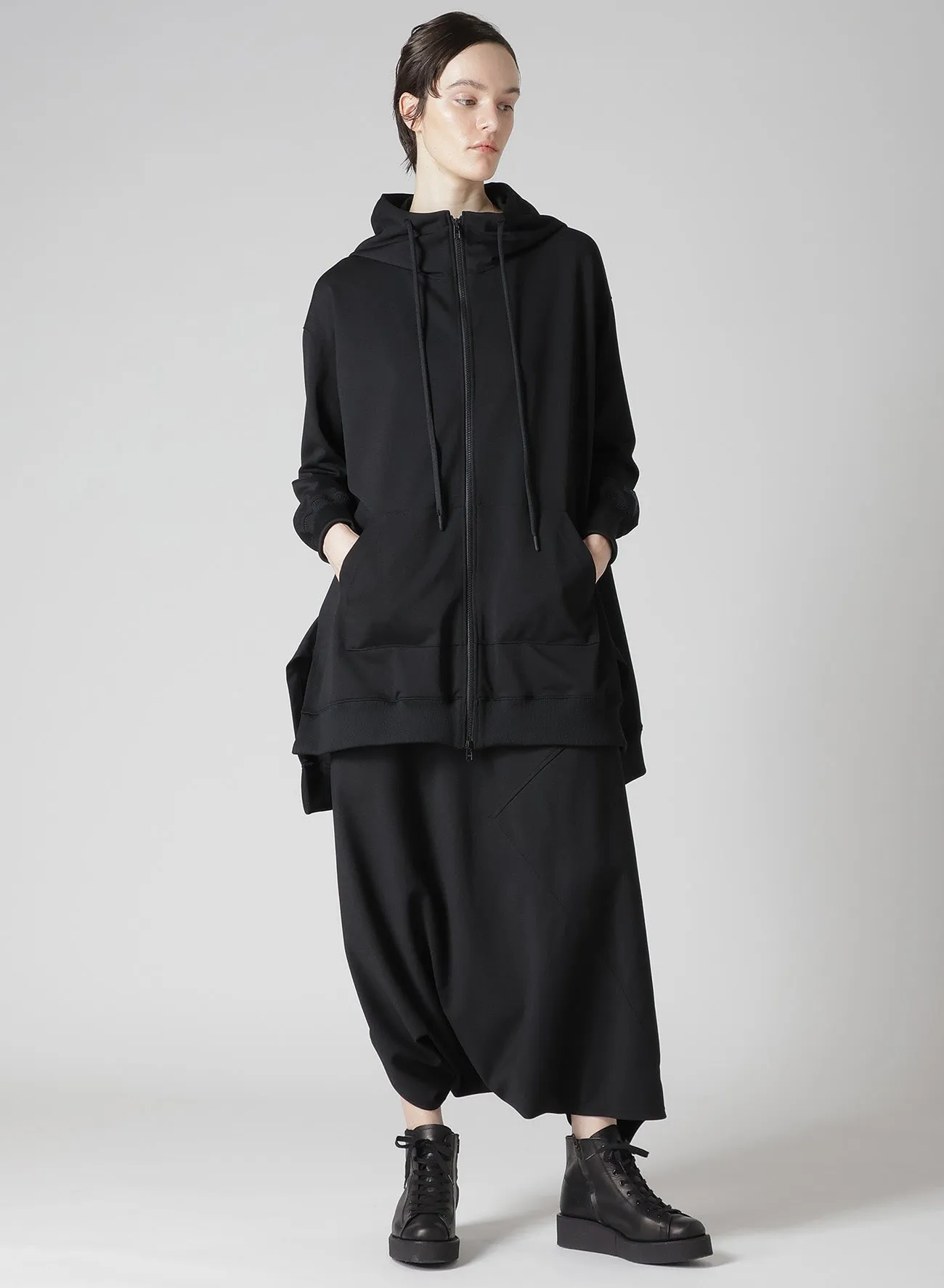 Pe JERSEY TWILL UNBALANCED HOODIE B sold by Yohji Yamamoto product image thumbnail 3