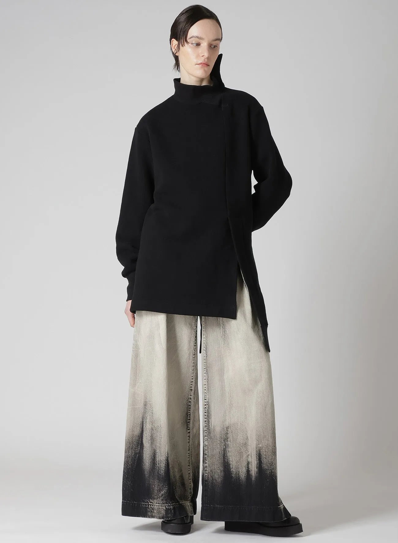 Liy/C BRUSHED FRENCH TERRY PANELED HIGH-NECK PULLOVER sold by Yohji Yamamoto product image thumbnail 3