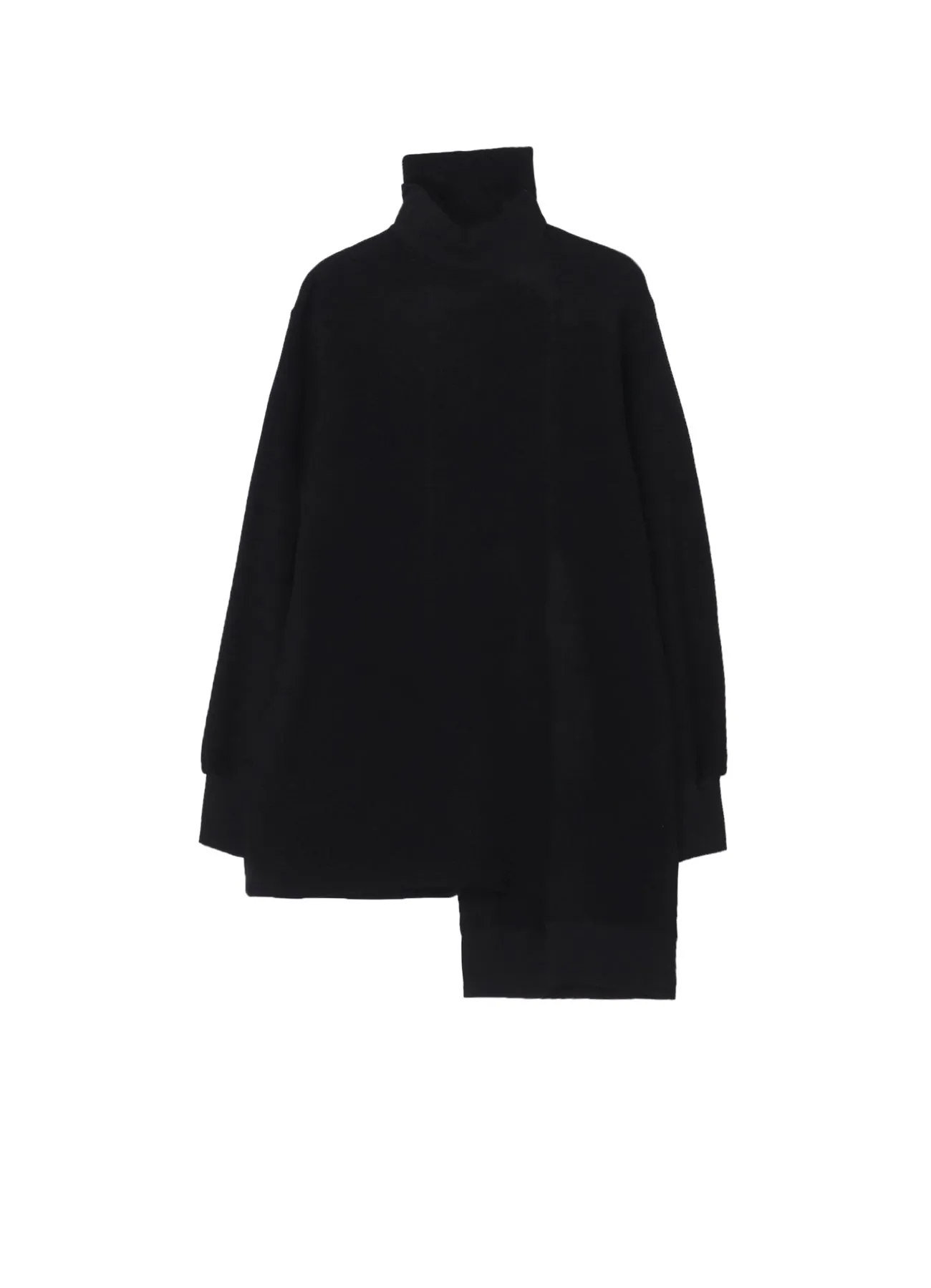 Liy/C BRUSHED FRENCH TERRY PANELED HIGH-NECK PULLOVER sold by Yohji Yamamoto