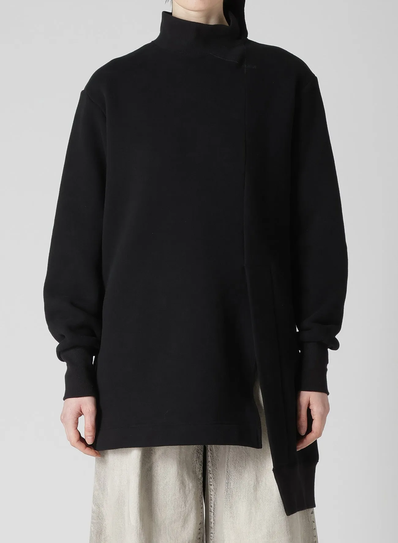 Liy/C BRUSHED FRENCH TERRY PANELED HIGH-NECK PULLOVER sold by Yohji Yamamoto product image thumbnail 2