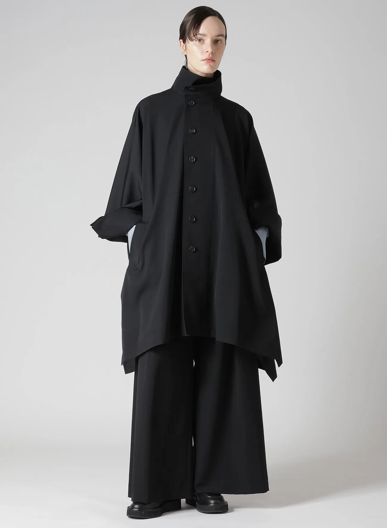 GABARDINE HIGH NECK COAT sold by Yohji Yamamoto product image thumbnail 3