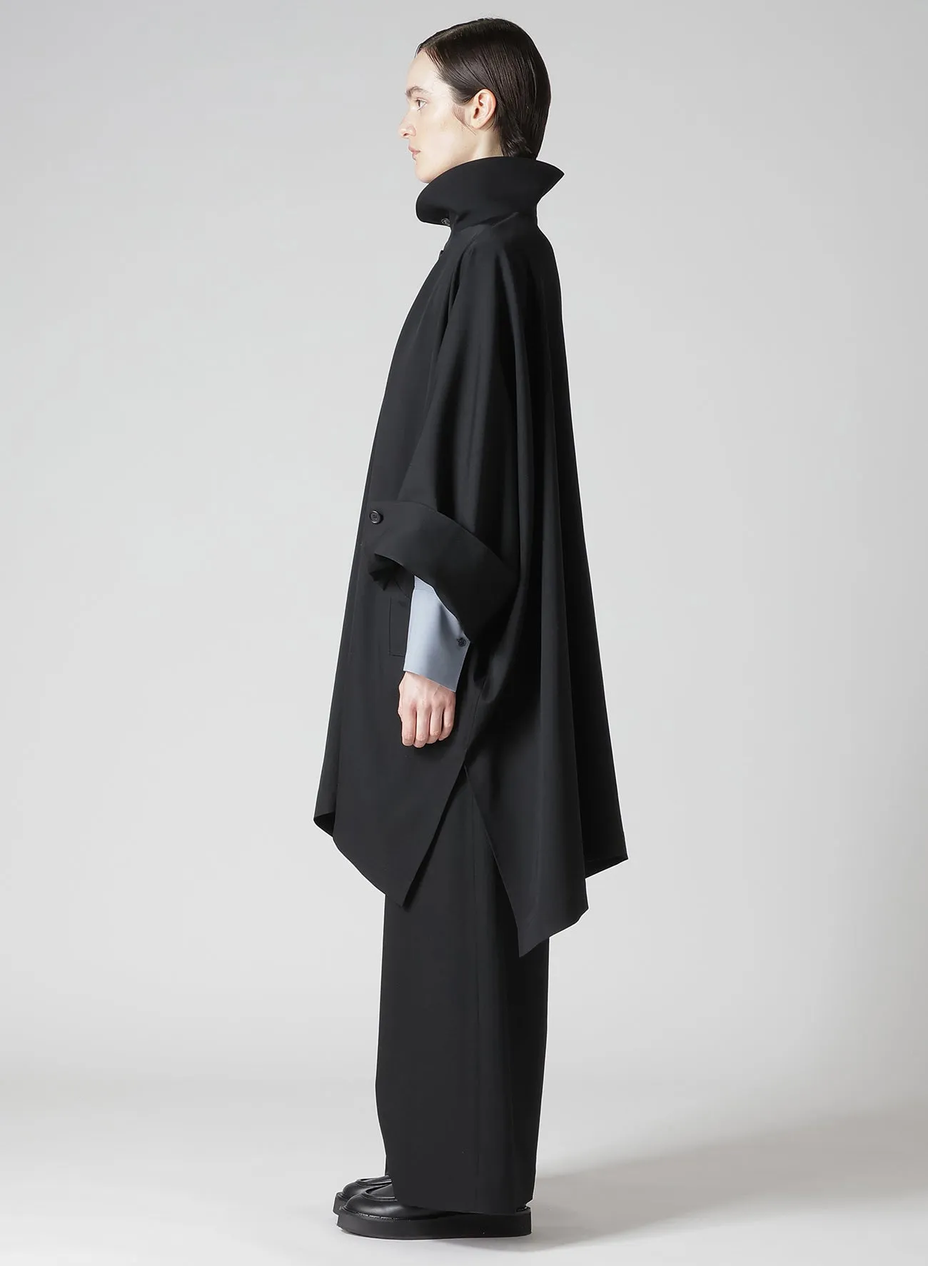 GABARDINE HIGH NECK COAT sold by Yohji Yamamoto product image thumbnail 4