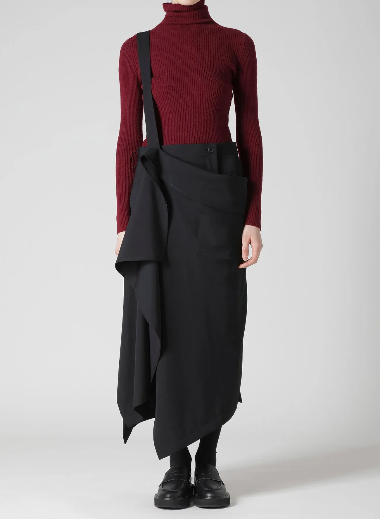 GABARDINE 2WAY SUSPENDER SKIRT sold by Yohji Yamamoto product image thumbnail 2