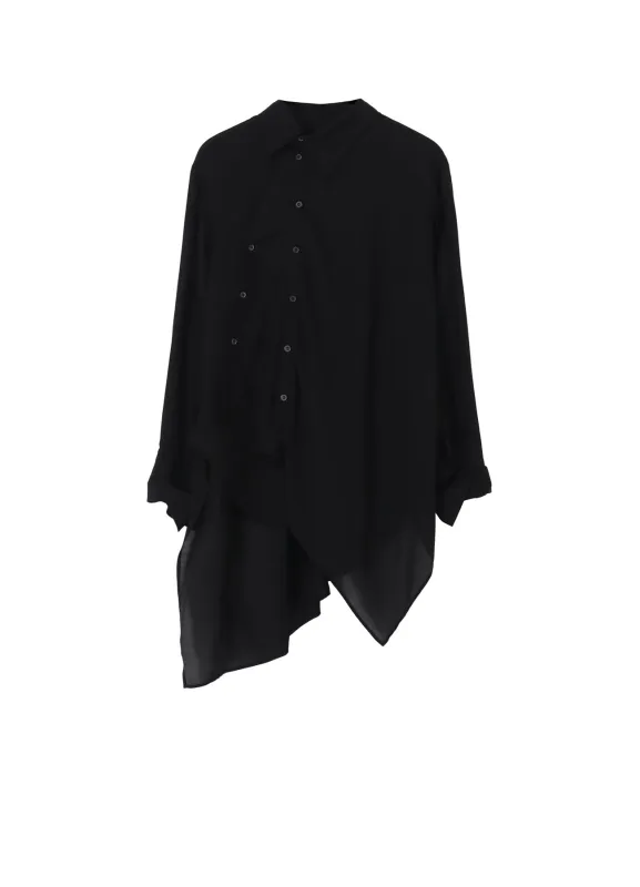 Cu/Mo KERSEY UNBALANCE DRAPED BLOUSE sold by Yohji Yamamoto