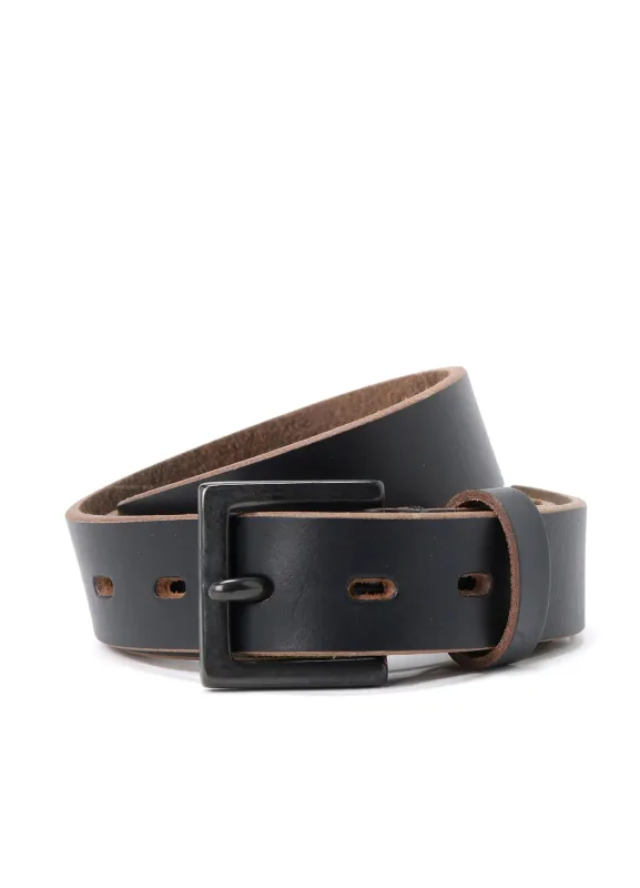 CHROMEXCEL LEATHER PLAIN BLACK BELT sold by Yohji Yamamoto