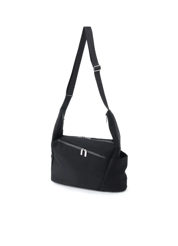 WOOL GABARDINE/NY OBLIQUE ZIPPER SHOULDER BAG sold by Yohji Yamamoto