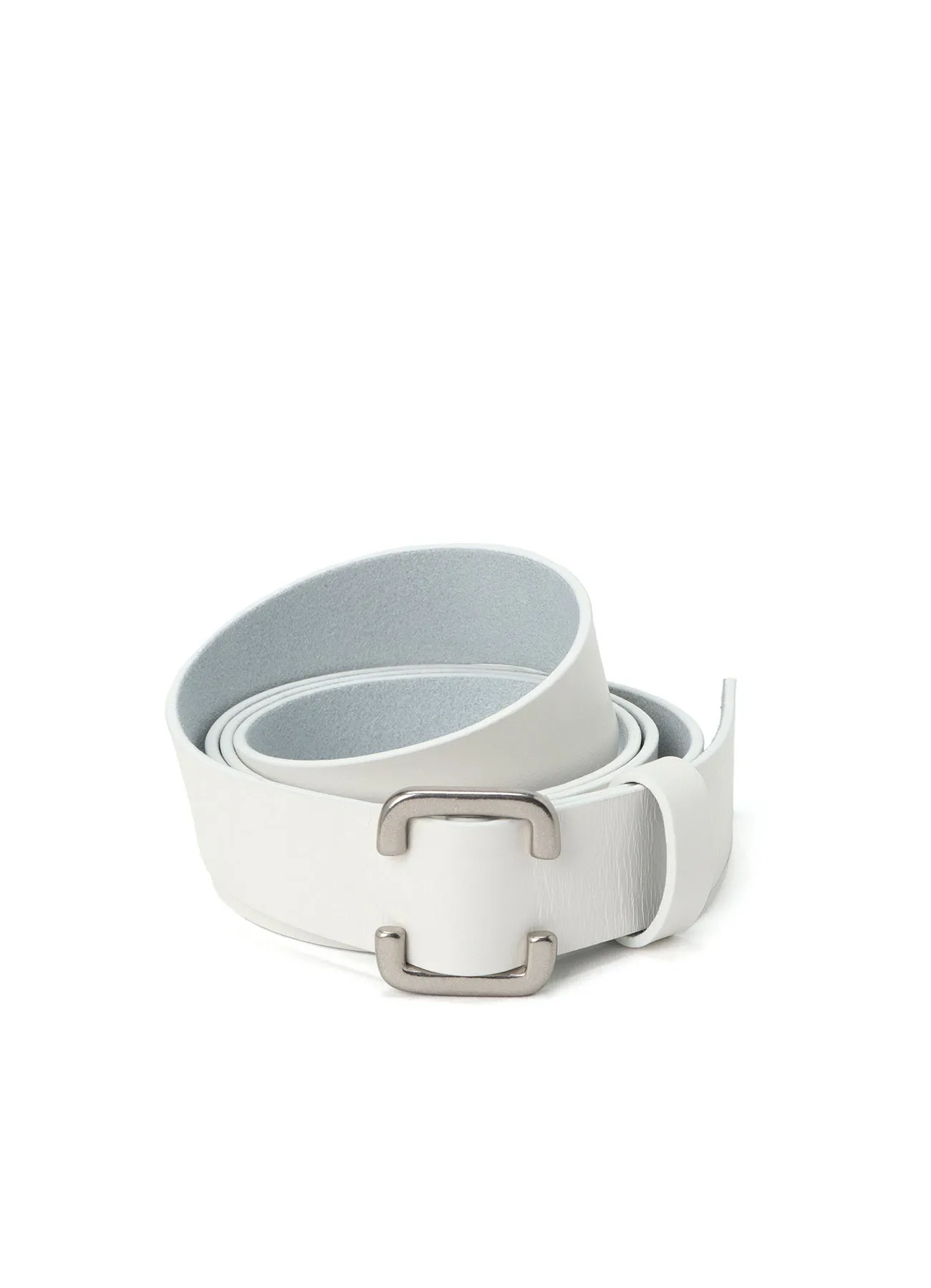 WHITE LEATHER 30MM FREE BELT sold by Yohji Yamamoto