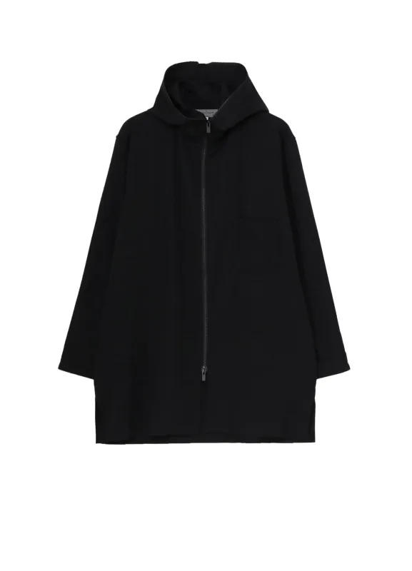 WOOL GABARDINE ZIPUP HOODED BLOUSE sold by Yohji Yamamoto