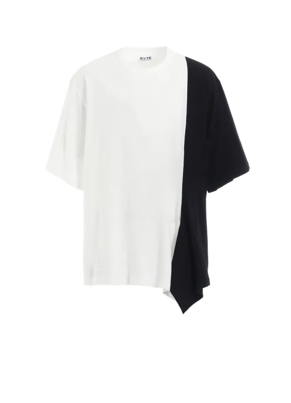 COTTON JERSEY FABRIC SWITCH H/S DRAPED T-SHIRT sold by Yohji Yamamoto