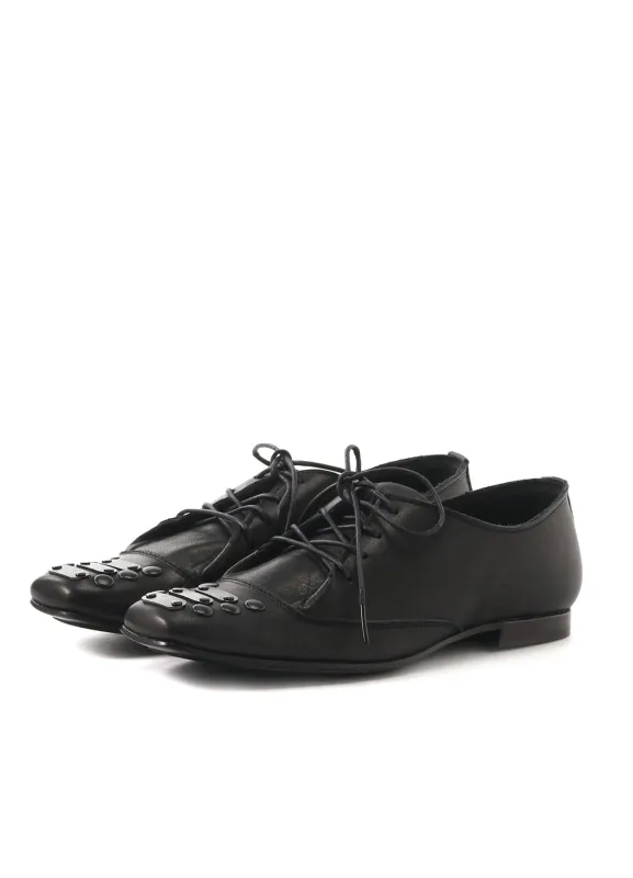 MATTE SMOOTH LEATHER STUDS LACE UP SHOES sold by Yohji Yamamoto
