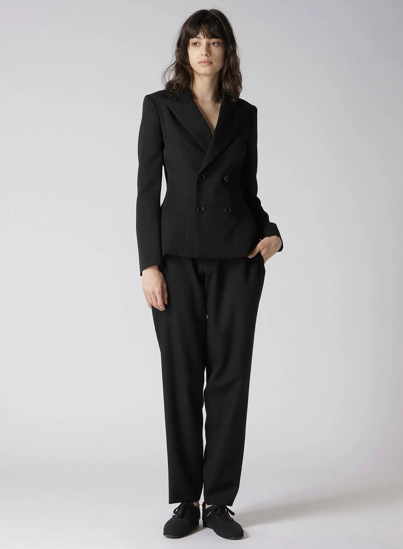 GABARDINE LOW-RISE BASIC PANTS sold by Yohji Yamamoto product image thumbnail 3