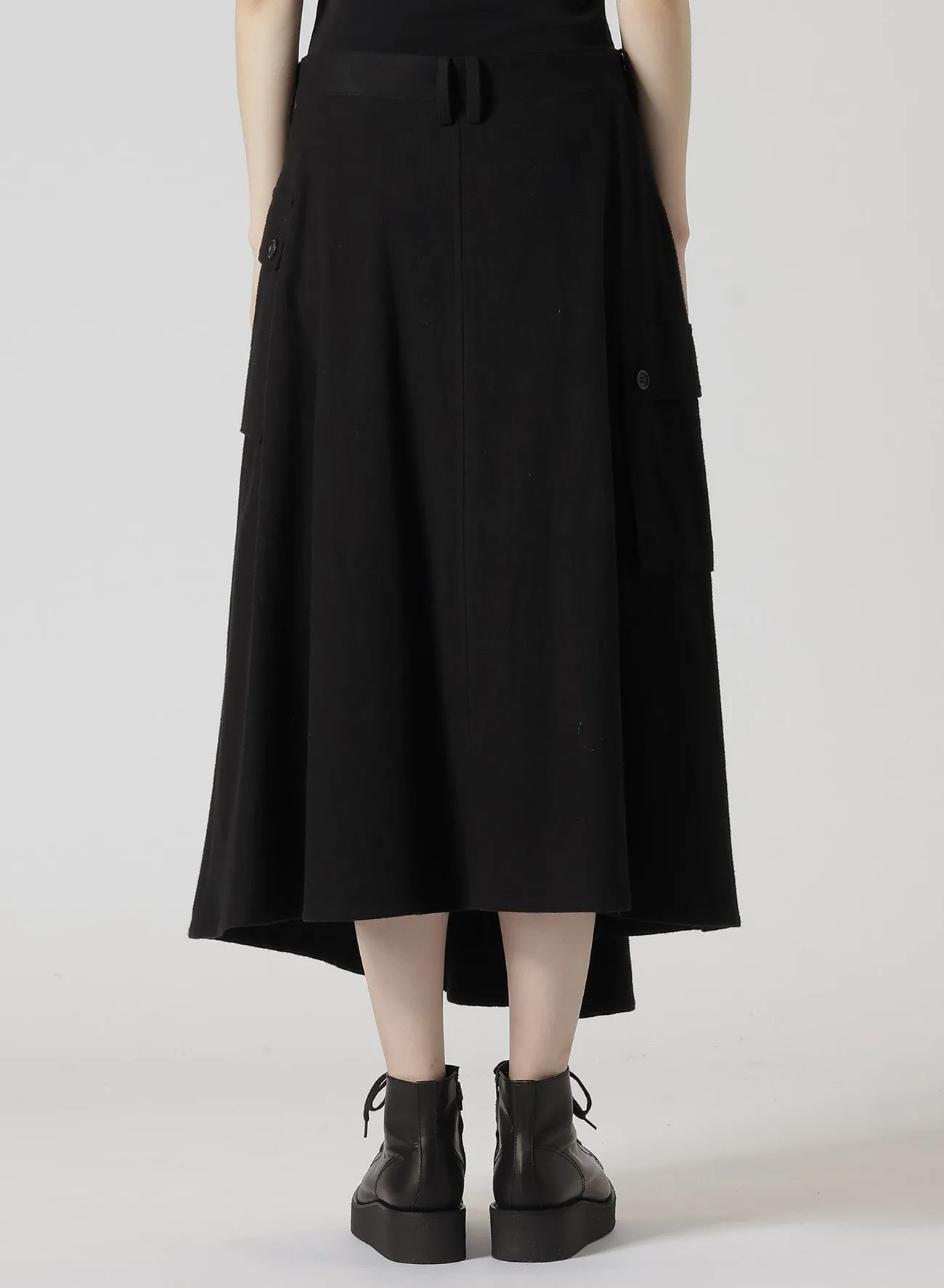COTTON TWILL R-WIDE TUCK CARGO SKIRT sold by Yohji Yamamoto product image thumbnail 4