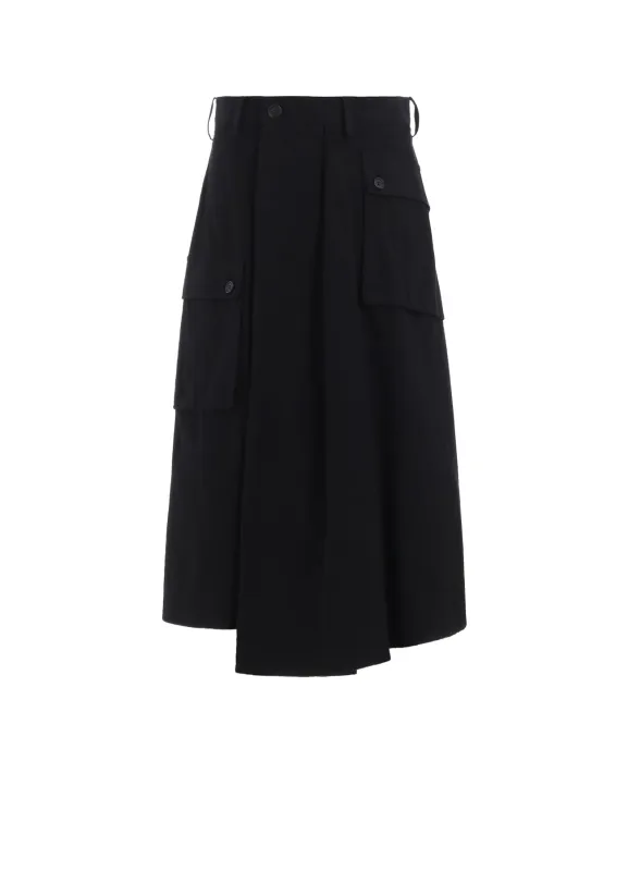 COTTON TWILL R-WIDE TUCK CARGO SKIRT sold by Yohji Yamamoto