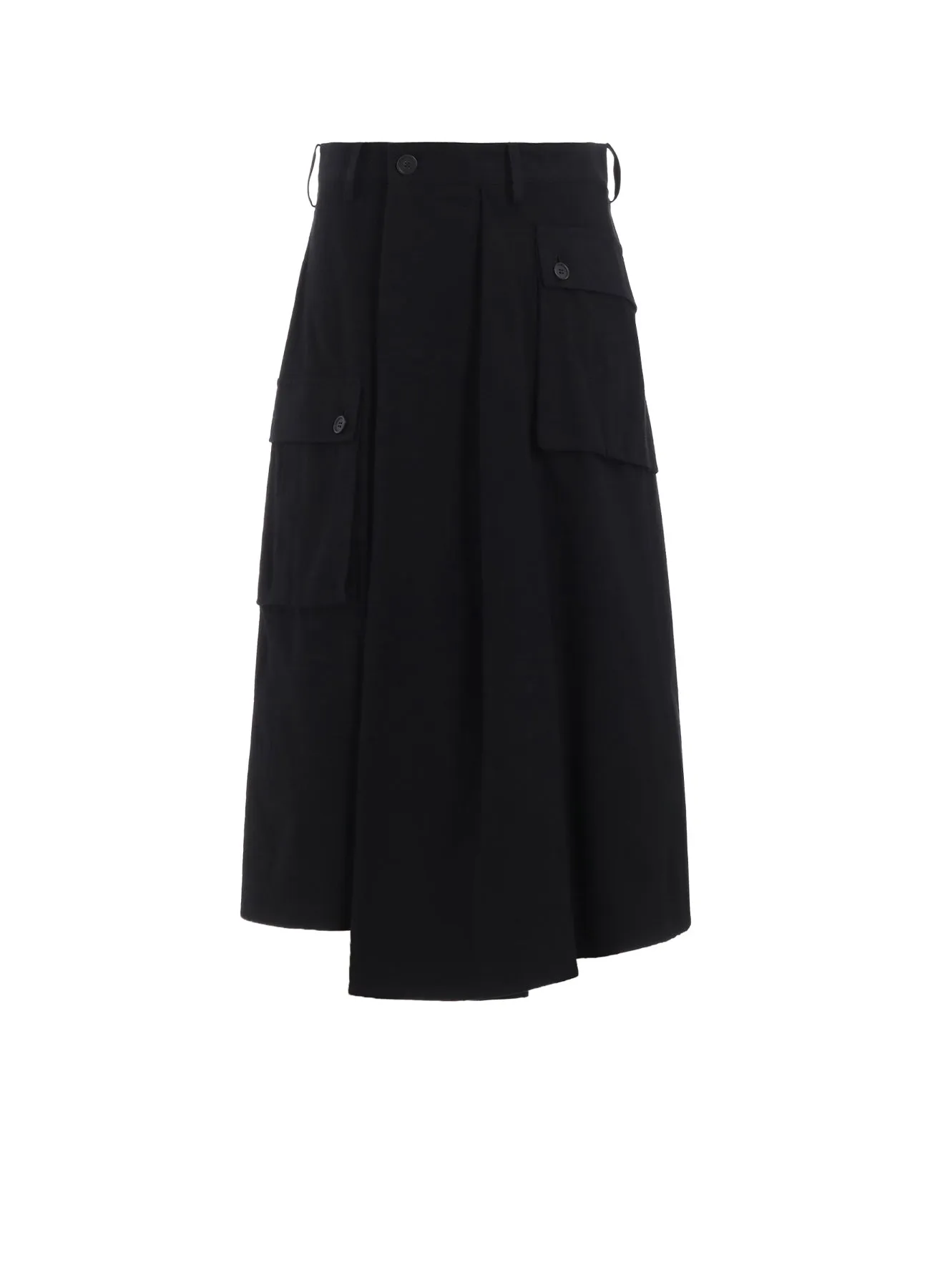 COTTON TWILL R-WIDE TUCK CARGO SKIRT sold by Yohji Yamamoto