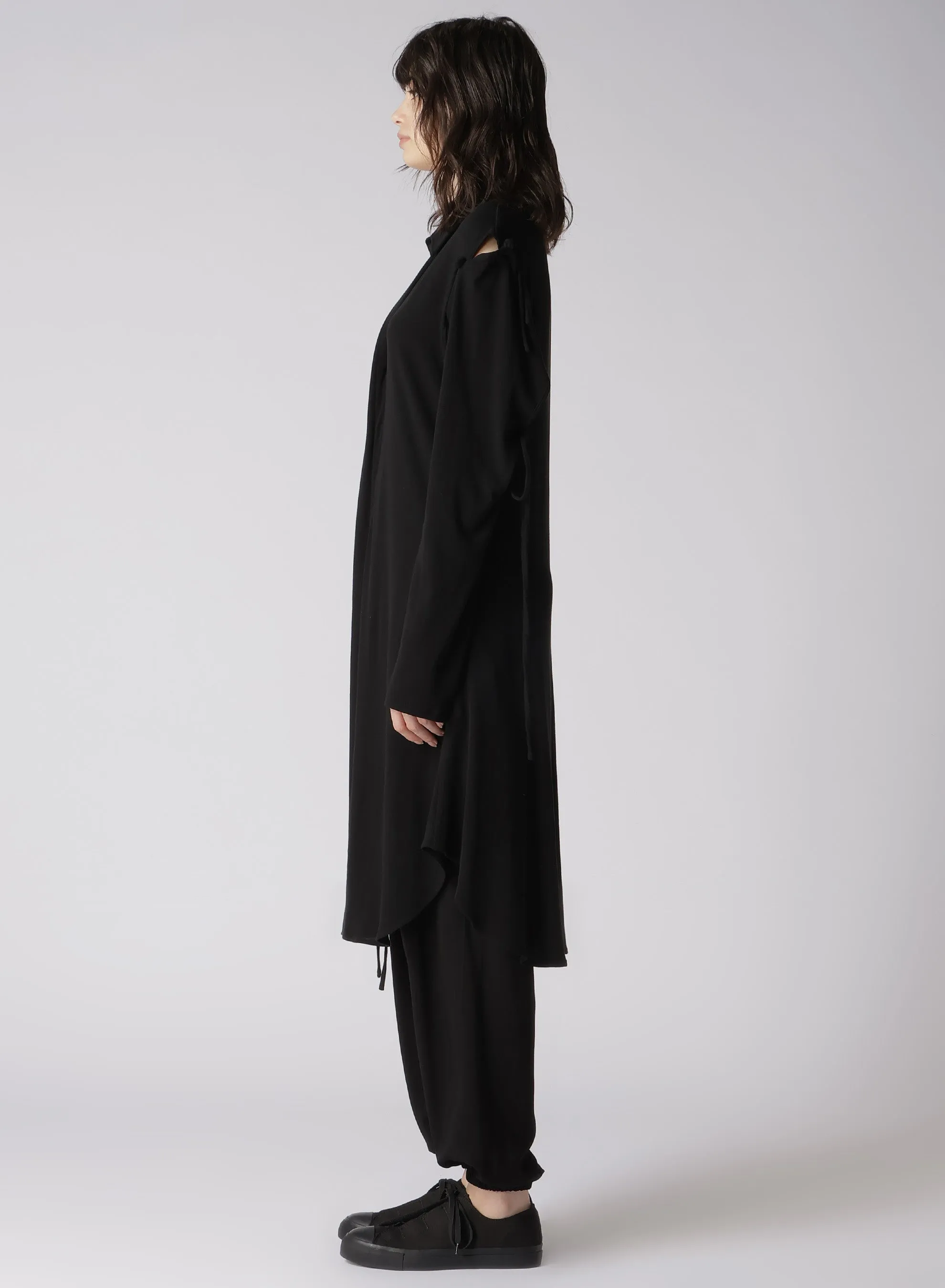 SUPIMA HIGH-TWISTED MILANO RIB DECONSTRUCTED RIBBON DRESS sold by Yohji Yamamoto product image thumbnail 4