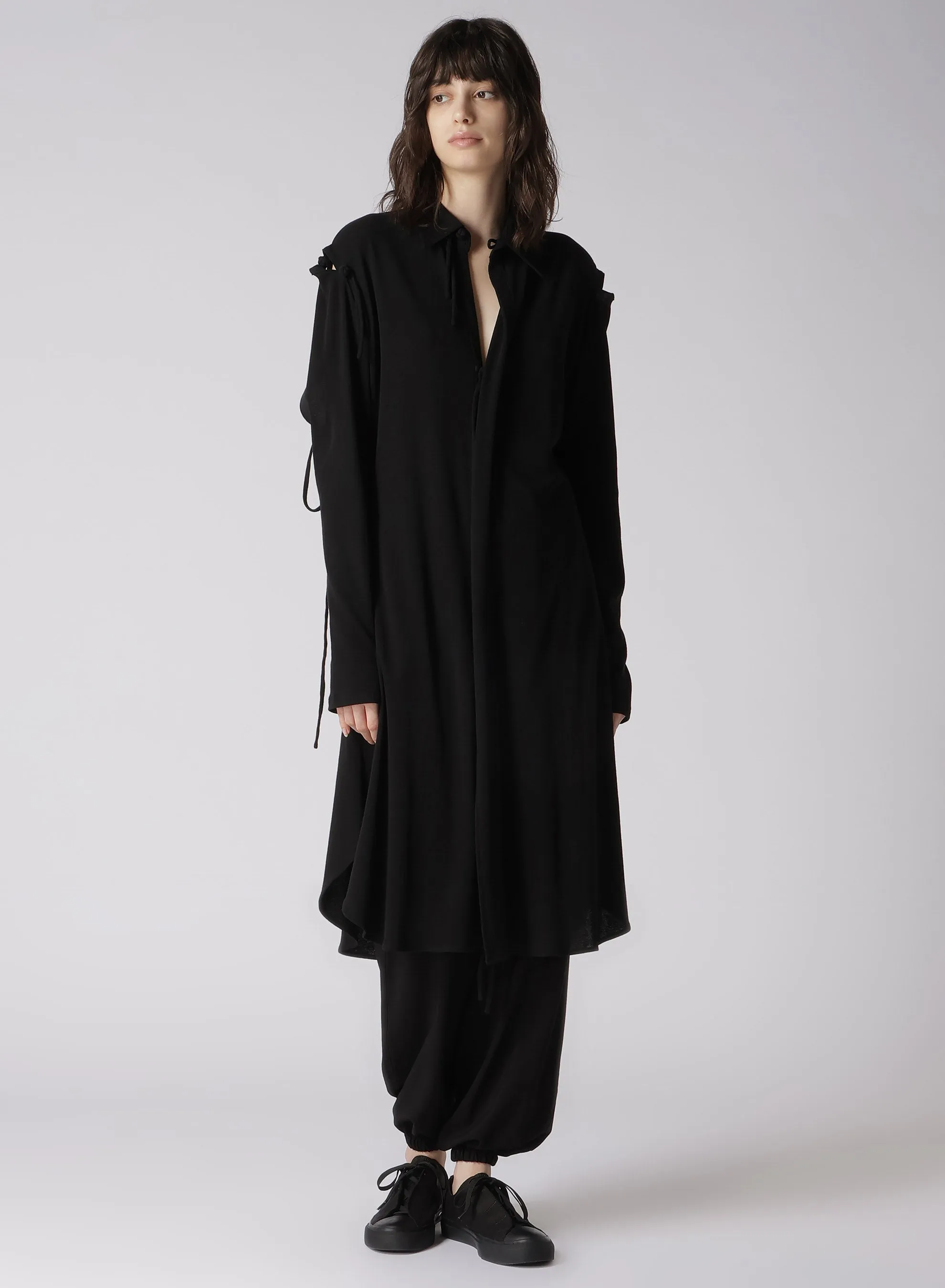 SUPIMA HIGH-TWISTED MILANO RIB DECONSTRUCTED RIBBON DRESS sold by Yohji Yamamoto product image thumbnail 3