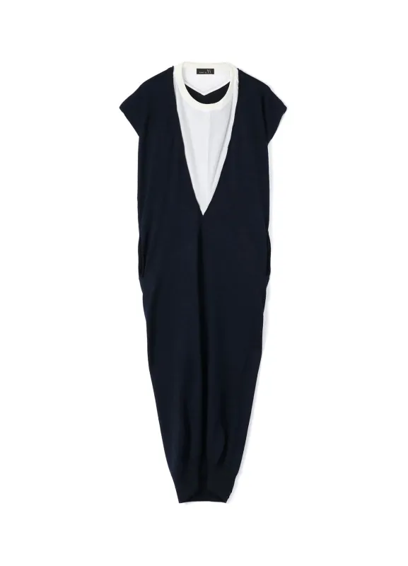 2/34Ry/Ny/Li12G1P PLAIN STITCH LAYER STYLE NO SLEEVE DRESS made by Yohji Yamamoto