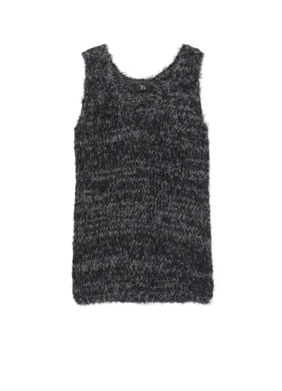 COMBI-COLOR JERSEY V-NECK COMPACT KNIT VEST made by Yohji Yamamoto