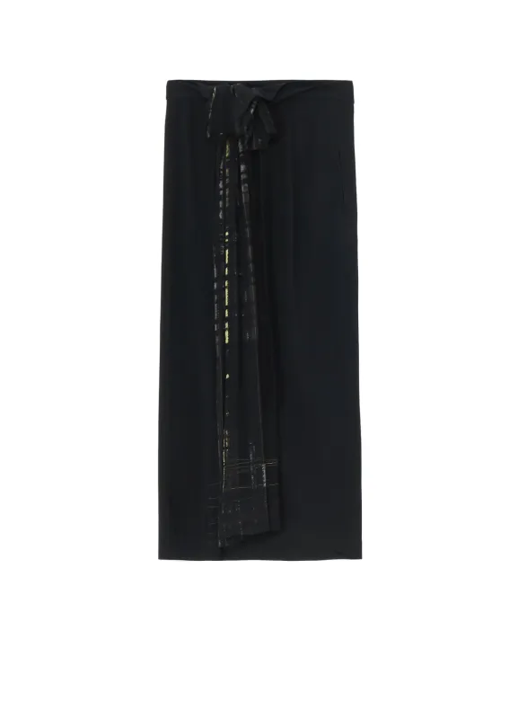 HAND PAINTED PLAID PRINT DOUBLE BELTED SKIRT sold by Yohji Yamamoto