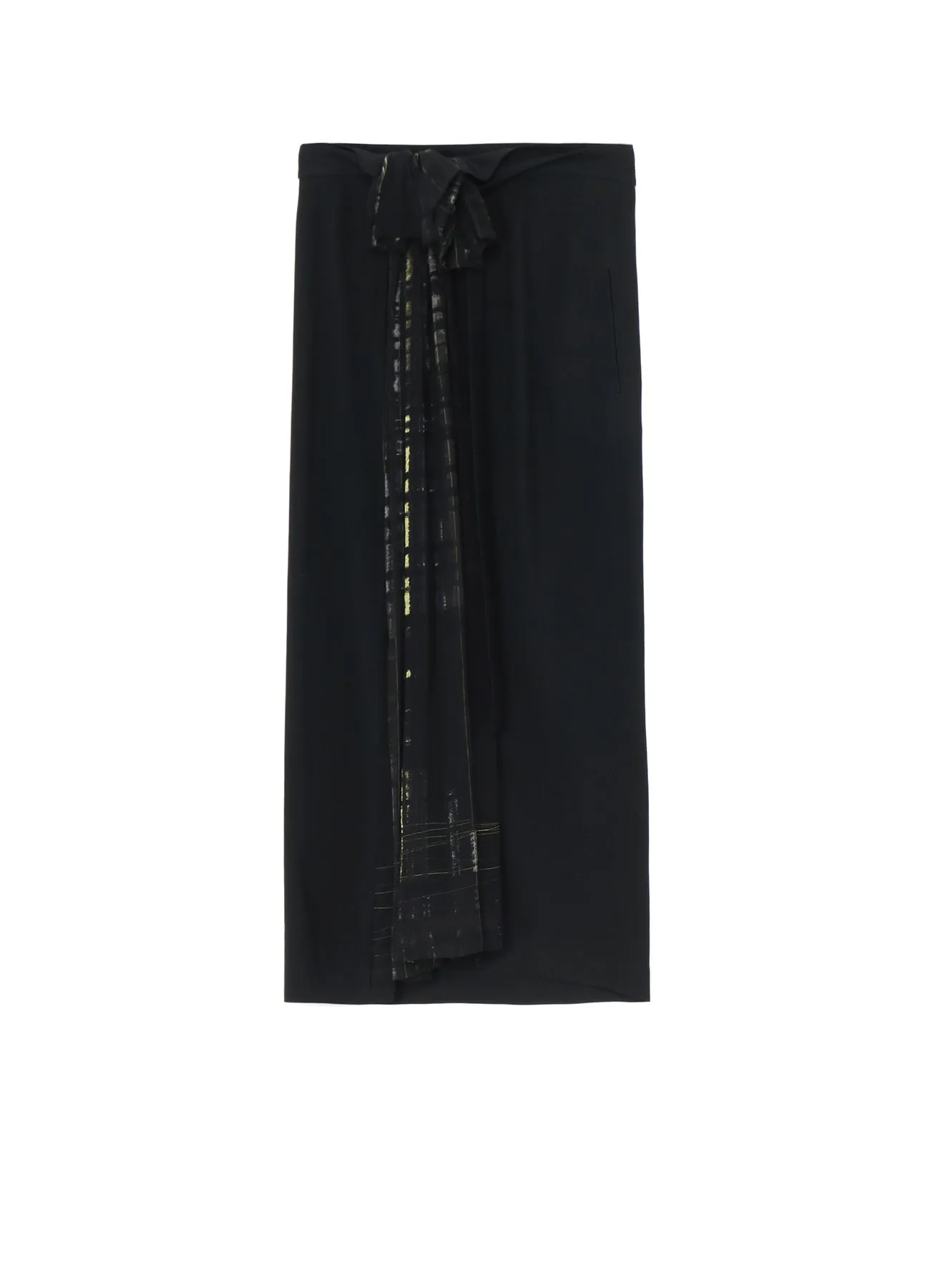 HAND PAINTED PLAID PRINT DOUBLE BELTED SKIRT sold by Yohji Yamamoto