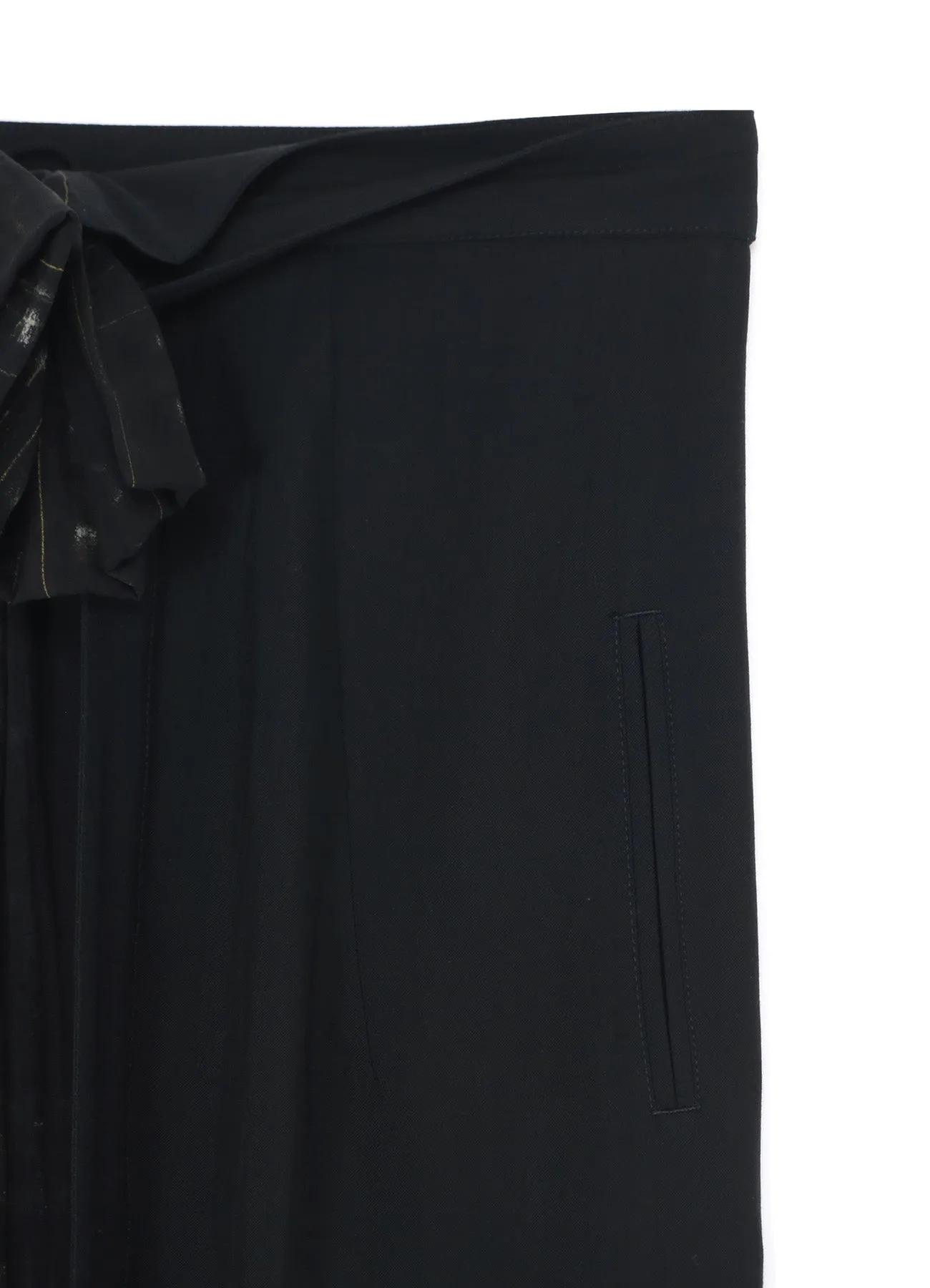 HAND PAINTED PLAID PRINT DOUBLE BELTED SKIRT sold by Yohji Yamamoto product image thumbnail 4