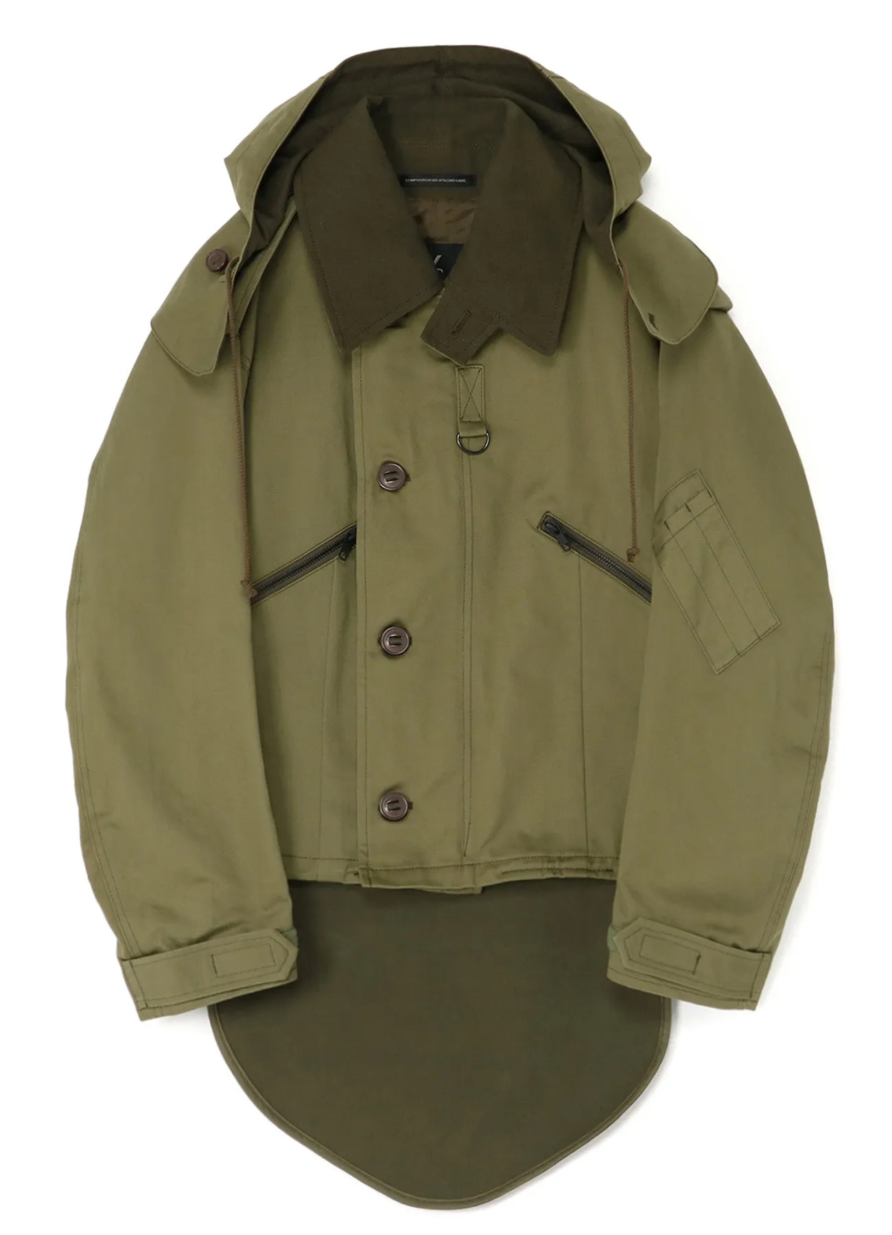 COTTON SATIN+COTTON WOOL LIGHT SERGE PILOT JACKET sold by Yohji Yamamoto product image thumbnail 2