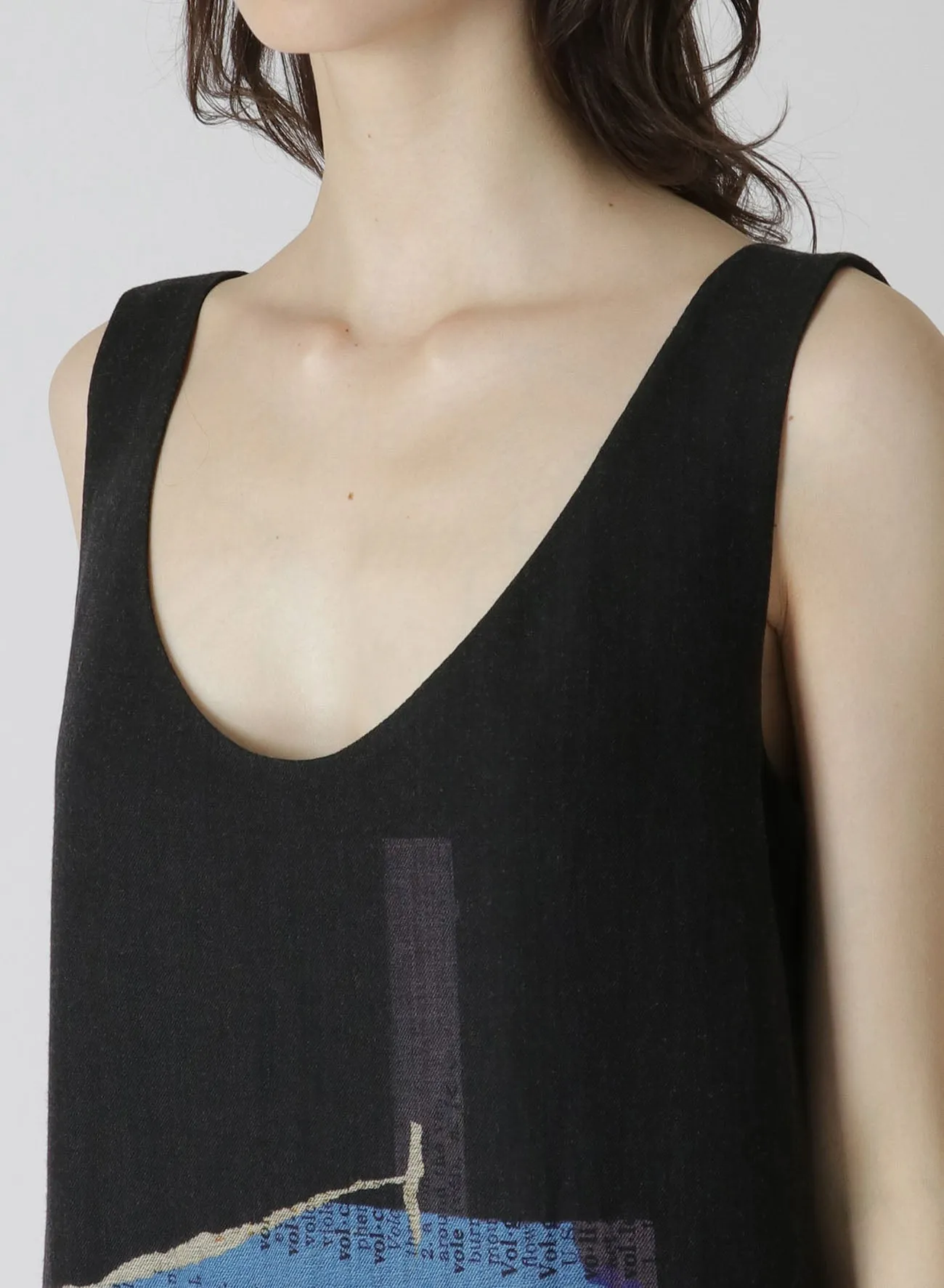 WOOL DICTIONARY COLLAGE PRINT HEM FASTENER OVERALL sold by Yohji Yamamoto product image thumbnail 5