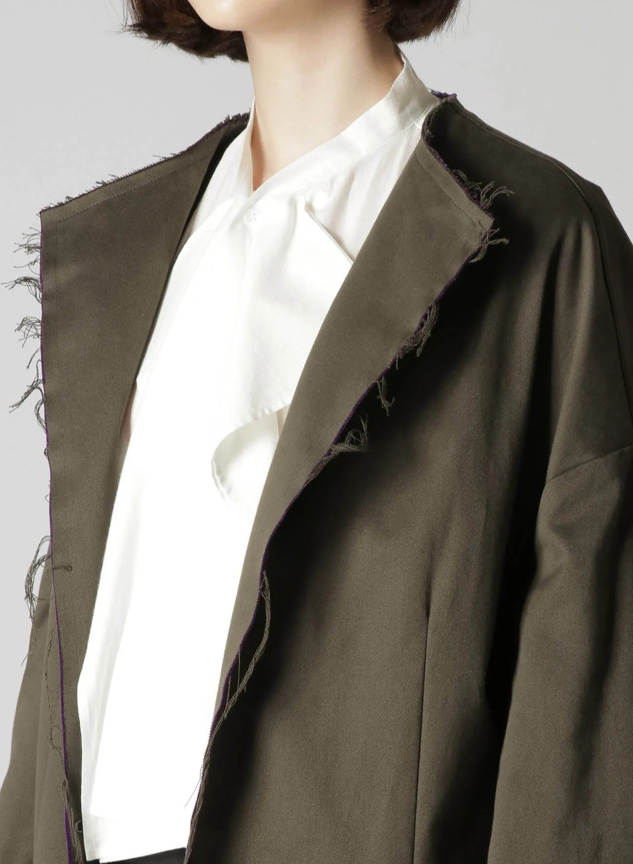 DOUBLE FACED TWILL NO COLLAR COAT sold by Yohji Yamamoto product image thumbnail 5
