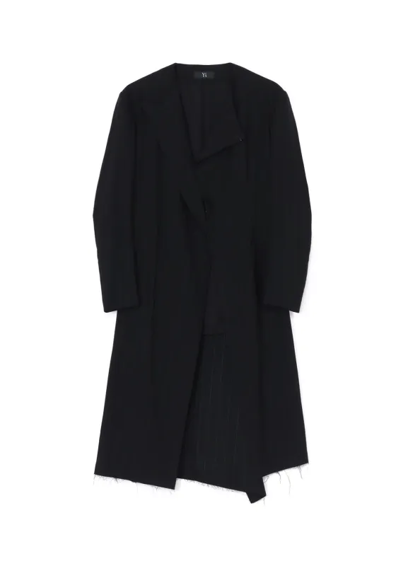 W/RY LIGHT STRIPE COLLAR LESS JACKET sold by Yohji Yamamoto