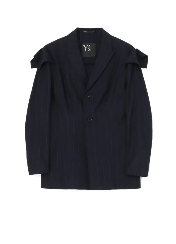 W/RY LIGHT STRIPE SLEEVE HANG CLOTH JACKET sold by Yohji Yamamoto